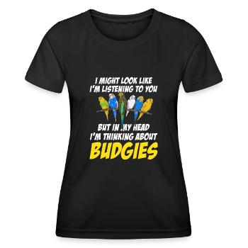 Wellensittich Sittich Vogel Haustier Geschenk - Frauen Funktions-T-Shirt - Schwarz - Vorne - AI Model Female 172 light (172cm)