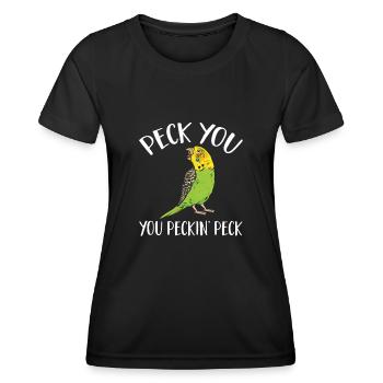Budgerigar Parakeet Bird Pet Gift - Women's Functional T-Shirt - black - Front - AI Model Female 172 light (172cm)