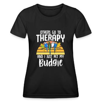 Budgerigar Parakeet Bird Pet Gift - Women's Functional T-Shirt - black - Front - AI Model Female 172 light (172cm)