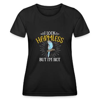 Wellensittich Sittich Vogel Haustier Geschenk - Frauen Funktions-T-Shirt - Schwarz - Vorne - AI Model Female 172 light (172cm)