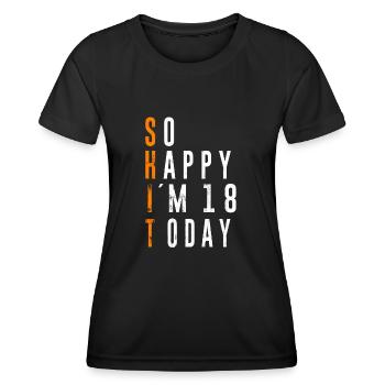 Cadeau du 18e anniversaire Cool Dicton - T-shirt sport Femme - noir - Devant - AI Model Female 172 light (172cm)