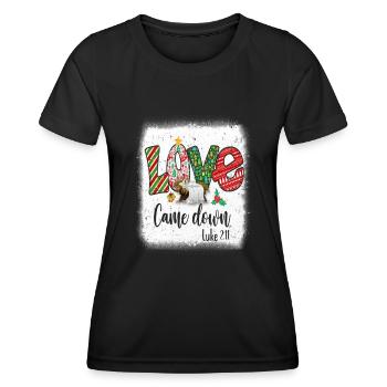 Love Came Down Luke 211 Baby Jesus Christmas - Frauen Funktions-T-Shirt - Schwarz - Vorne - AI Model Female 172 light (172cm)