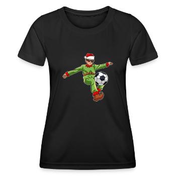 Santa Claus Football Player Eleven - Women's Functional T-Shirt - black - Front - AI Model Female 172 light (172cm)