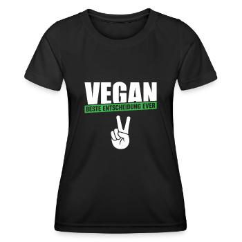Vegan Beste Entscheidung ever - Frauen Funktions-T-Shirt - Schwarz - Vorne - AI Model Female 172 light (172cm)