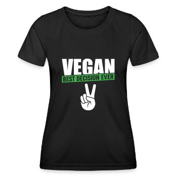 Vegan Best Decision Ever - Women's Functional T-Shirt - black - Front - AI Model Female 172 light (172cm)