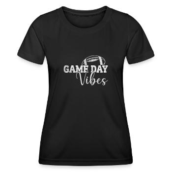 Football Game Day Vibes - Women's Functional T-Shirt - black - Front - AI Model Female 172 light (172cm)
