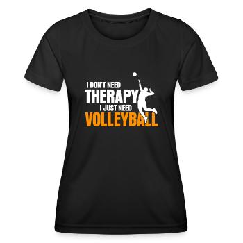 Volleyball Therapy Volleyballspieler - Frauen Funktions-T-Shirt - Schwarz - Vorne - AI Model Female 172 light (172cm)