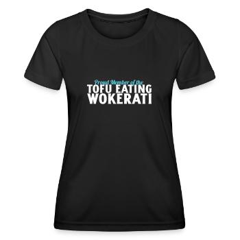 Funny Proud Member Of The Tofu Eating Wokerati Ant - Women's Functional T-Shirt - black - Front - AI Model Female 172 light (172cm)