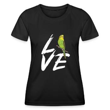 Wellensittich Sittich Vogel Haustier Geschenk - Frauen Funktions-T-Shirt - Schwarz - Vorne - AI Model Female 172 light (172cm)
