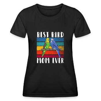 Wellensittich Sittich Vogel Haustier Geschenk - Frauen Funktions-T-Shirt - Schwarz - Vorne - AI Model Female 172 light (172cm)