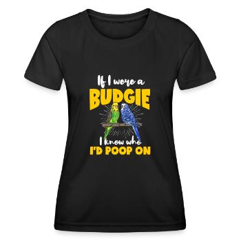 Budgerigar Parakeet Bird Pet Gift - Women's Functional T-Shirt - black - Front - AI Model Female 172 light (172cm)