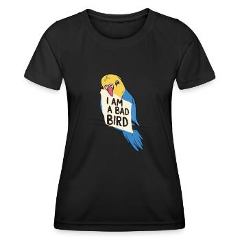 Wellensittich Sittich Vogel Haustier Geschenk - Frauen Funktions-T-Shirt - Schwarz - Vorne - AI Model Female 172 light (172cm)