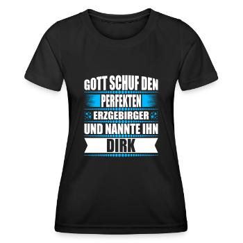 Erzgebirge Mann Namen Sachsen Dirk - Frauen Funktions-T-Shirt - Schwarz - Vorne - AI Model Female 172 light (172cm)