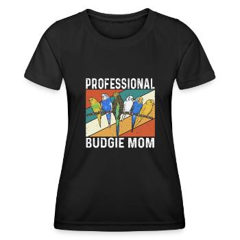 Wellensittich Sittich Vogel Haustier Geschenk - Frauen Funktions-T-Shirt - Schwarz - Vorne - AI Model Female 172 light (172cm)