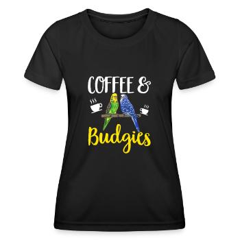 Budgerigar Parakeet Bird Pet Gift - Women's Functional T-Shirt - black - Front - AI Model Female 172 light (172cm)