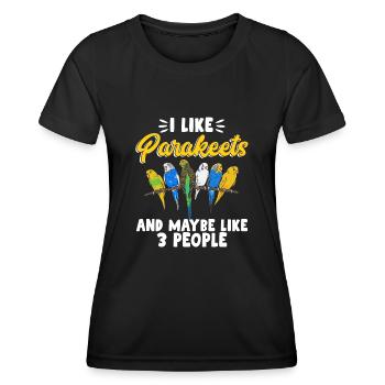 Budgerigar Parakeet Bird Pet Gift - Women's Functional T-Shirt - black - Front - AI Model Female 172 light (172cm)
