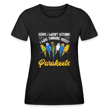 Budgerigar Parakeet Bird Pet Gift - Women's Functional T-Shirt - black - Front - AI Model Female 172 light (172cm)