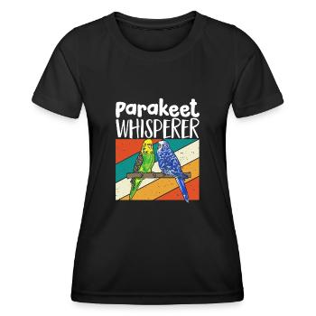Budgerigar Parakeet Bird Pet Gift - Women's Functional T-Shirt - black - Front - AI Model Female 172 light (172cm)