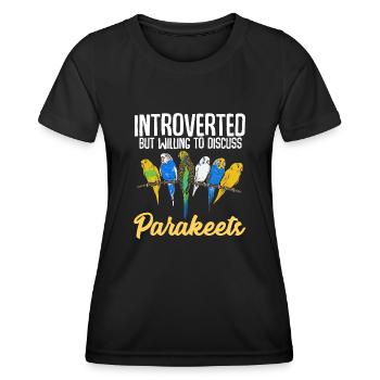 Budgerigar Parakeet Bird Pet Gift - Women's Functional T-Shirt - black - Front - AI Model Female 172 light (172cm)