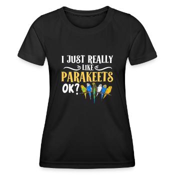 Wellensittich Sittich Vogel Haustier Geschenk - Frauen Funktions-T-Shirt - Schwarz - Vorne - AI Model Female 172 light (172cm)