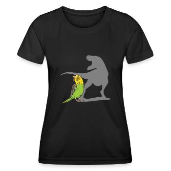 Wellensittich Sittich Vogel Haustier Geschenk - Frauen Funktions-T-Shirt - Schwarz - Vorne - AI Model Female 172 light (172cm)