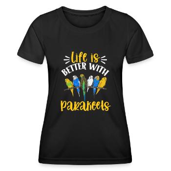 Budgerigar Perruche Oiseau Cadeau pour animaux de compagnie - T-shirt sport Femme - noir - Devant - AI Model Female 172 light (172cm)