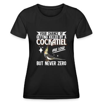 Cockatiel Cockatiel Cockatoo Perroquet Oiseau Cadeau - T-shirt sport Femme - noir - Devant - AI Model Female 172 light (172cm)