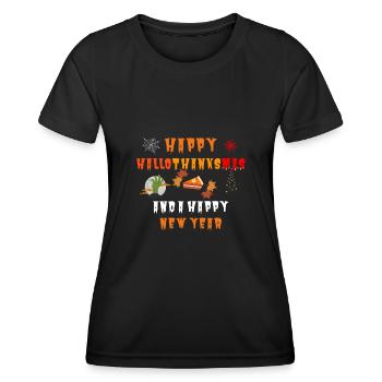 Happy Hallothanksmas and a Happy New Year - Frauen Funktions-T-Shirt - Schwarz - Vorne - AI Model Female 172 light (172cm)