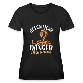 attention danger banane Design pour une blague de serpents - T-shirt sport Femme - noir - Devant - AI Model Female 172 light (172cm)