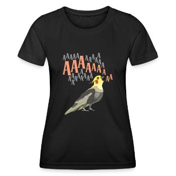 Cockatiel Cockatiel Cockatoo Perroquet Oiseau Cadeau - T-shirt sport Femme - noir - Devant - AI Model Female 172 light (172cm)