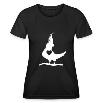 Cockatiel Cockatiel Cockatoo Perroquet Oiseau Cadeau - T-shirt sport Femme - noir - Devant - AI Model Female 172 light (172cm)