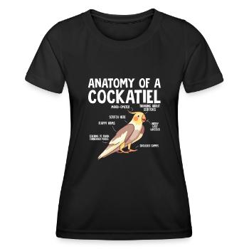 Cockatiel Cockatiel Cockatoo Perroquet Oiseau Cadeau - T-shirt sport Femme - noir - Devant - AI Model Female 172 light (172cm)