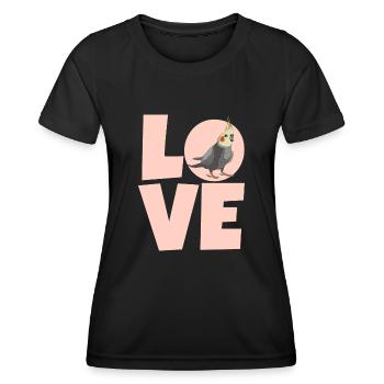 Cockatiel Cockatiel Cockatoo Perroquet Oiseau Cadeau - T-shirt sport Femme - noir - Devant - AI Model Female 172 light (172cm)
