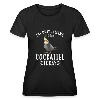 Cockatiel Cockatiel Cockatoo Perroquet Oiseau Cadeau - T-shirt sport Femme - noir - Devant - AI Model Female 172 light (172cm)
