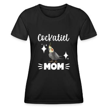 Cockatiel Cockatiel Cockatoo Perroquet Oiseau Cadeau - T-shirt sport Femme - noir - Devant - AI Model Female 172 light (172cm)
