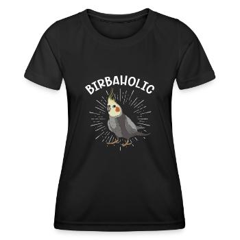 Cockatiel Cockatiel Cockatoo Perroquet Oiseau Cadeau - T-shirt sport Femme - noir - Devant - AI Model Female 172 light (172cm)