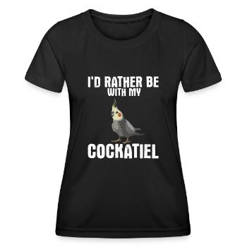 Cockatiel Cockatiel Cockatoo Perroquet Oiseau Cadeau - T-shirt sport Femme - noir - Devant - AI Model Female 172 light (172cm)