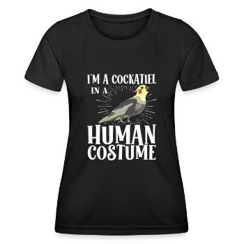 Cockatiel Cockatiel Cockatoo Perroquet Oiseau Cadeau - T-shirt sport Femme - noir - Devant - AI Model Female 172 light (172cm)