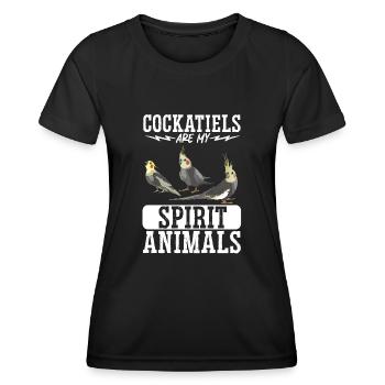 Cockatiel Cockatiel Cockatoo Perroquet Oiseau Cadeau - T-shirt sport Femme - noir - Devant - AI Model Female 172 light (172cm)