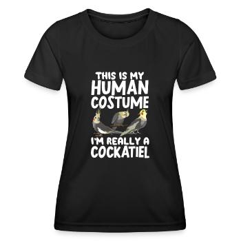 Cockatiel Cockatiel Cockatoo Perroquet Oiseau Cadeau - T-shirt sport Femme - noir - Devant - AI Model Female 172 light (172cm)