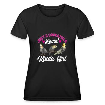 Cockatiel Cockatiel Cockatoo Perroquet Oiseau Cadeau - T-shirt sport Femme - noir - Devant - AI Model Female 172 light (172cm)