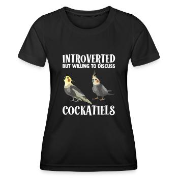 Cockatiel Cockatiel Cockatoo Perroquet Oiseau Cadeau - T-shirt sport Femme - noir - Devant - AI Model Female 172 light (172cm)