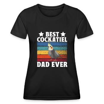 Cockatiel Cockatiel Cockatoo Perroquet Oiseau Cadeau - T-shirt sport Femme - noir - Devant - AI Model Female 172 light (172cm)