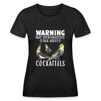 Cockatiel Cockatiel Cockatoo Perroquet Oiseau Cadeau - T-shirt sport Femme - noir - Devant - AI Model Female 172 light (172cm)