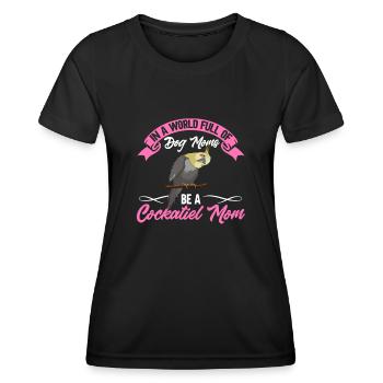 Cockatiel Cockatiel Cockatoo Perroquet Oiseau Cadeau - T-shirt sport Femme - noir - Devant - AI Model Female 172 light (172cm)