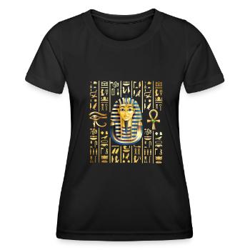 hiéroglyphes pharaon Conception pour un pharaon - T-shirt sport Femme - noir - Devant - AI Model Female 172 light (172cm)