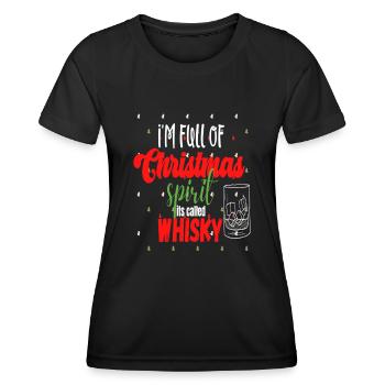Full of Christmas Spirit Called Whisky - Frauen Funktions-T-Shirt - Schwarz - Vorne - AI Model Female 172 light (172cm)
