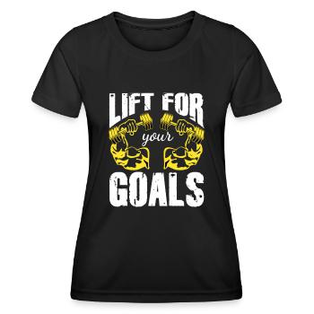 Lift For Your Goals Bodybuilding Gym - T-shirt sport Femme - noir - Devant - AI Model Female 172 light (172cm)