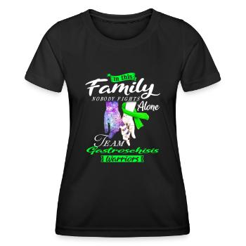 Dans cette famille, personne ne lutte seul Gastroschisis - T-shirt sport Femme - noir - Devant - AI Model Female 172 light (172cm)