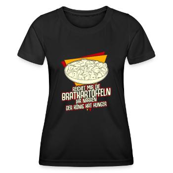 Bratkartoffeln Spruch Bratkartoffel - Frauen Funktions-T-Shirt - Schwarz - Vorne - AI Model Female 172 light (172cm)